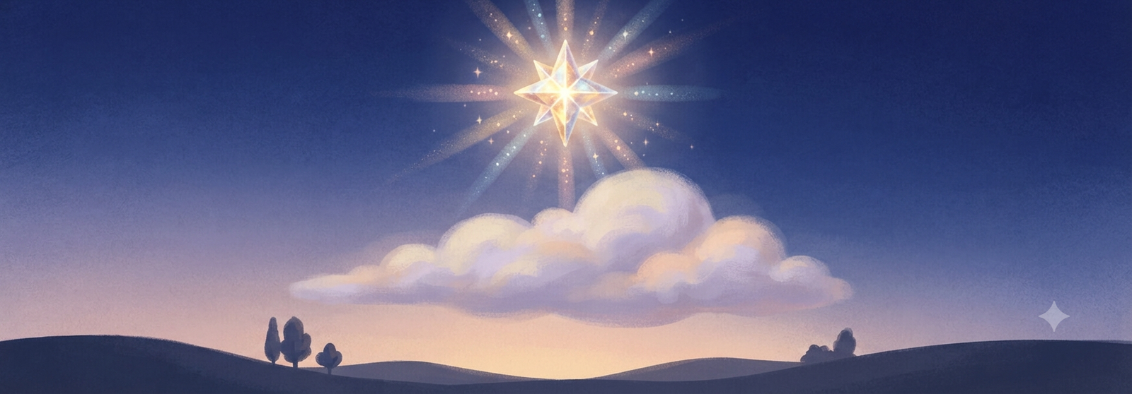 A twinkling star shining high above the world, like a diamond in the sky